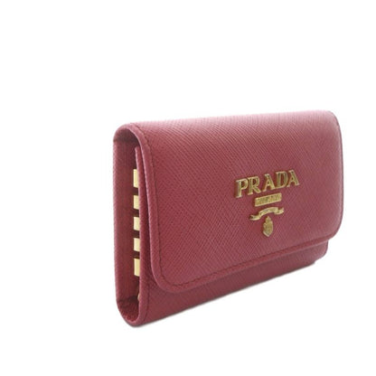 Prada Key Case Leather Ring with Pink