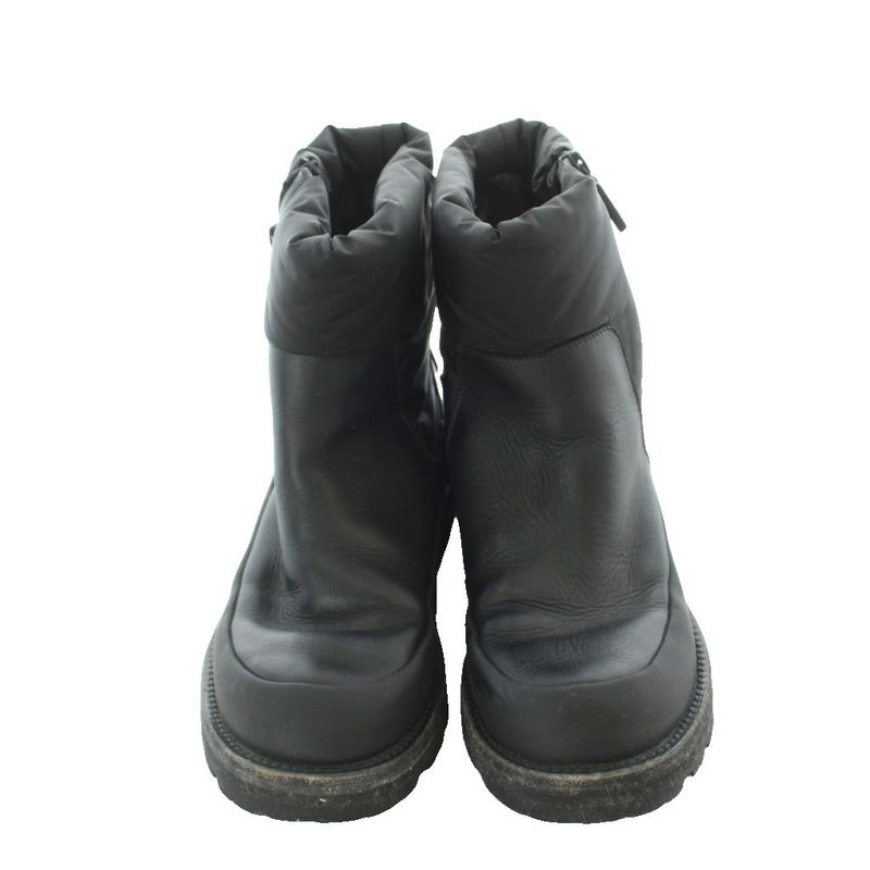 Moncler Rain Don't Care Short Boots 37 Black Side Zip Pull Tab Thick Sole RI