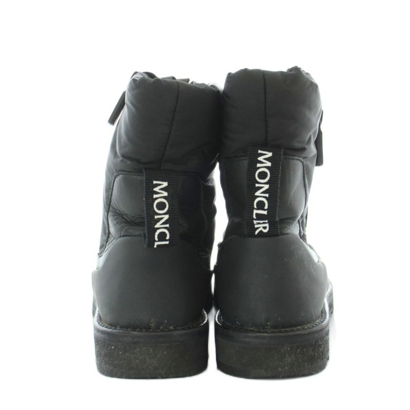 Moncler Rain Don't Care Short Boots 37 Black Side Zip Pull Tab Thick Sole RI