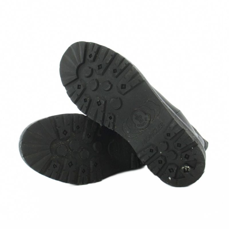 Moncler Rain Don't Care Short Boots 37 Black Side Zip Pull Tab Thick Sole RI