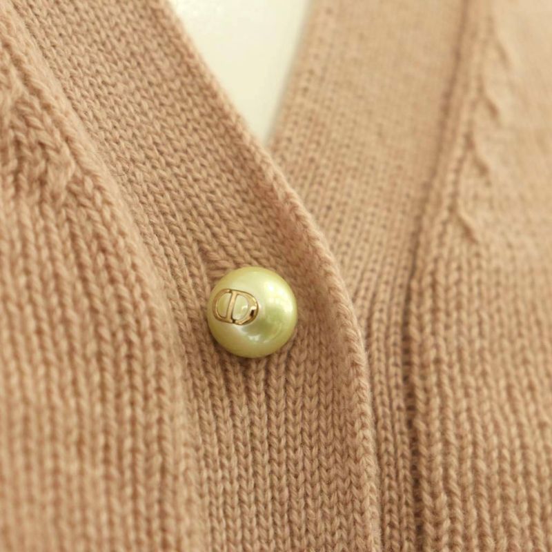 Dior Tribales Cashmere Cardigan Knit Long Sleeve 34 Pink