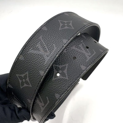 Louis Vuitton Initial Monogram Reversible Leather Black Belt Silver