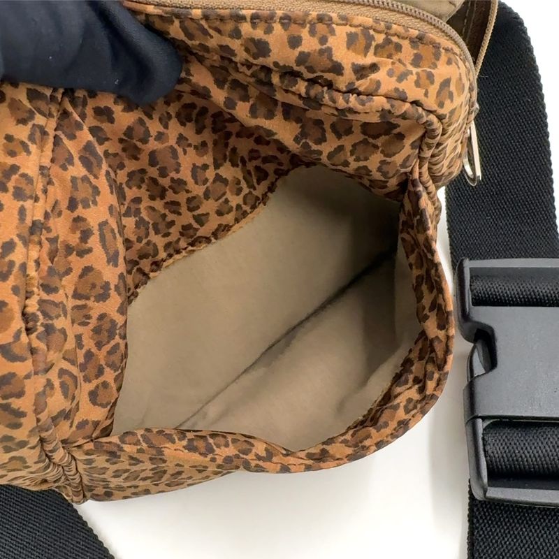 Bottega Veneta Leopard Cotton Brown Clutch Silver