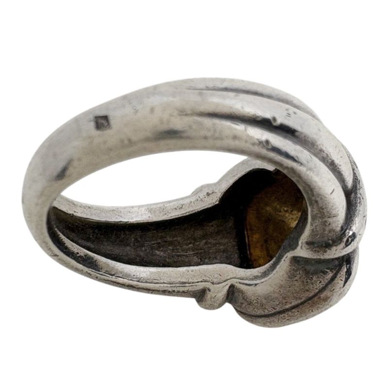 Hermes Square Ring Metal Silver Gold