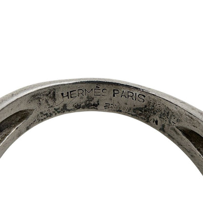 Hermes Square Ring Metal Silver Gold