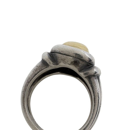 Hermes Square Ring Metal Silver Gold