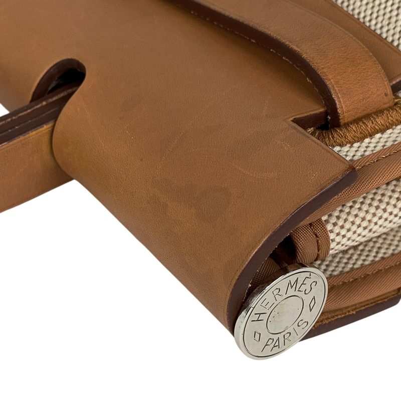 Hermes Herbag Zip PM 2-Way Shoulder Bag Toile Ash Natural Brown