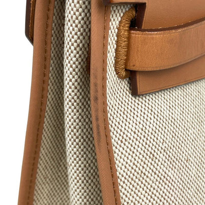 Hermes Herbag Zip PM 2-Way Shoulder Bag Toile Ash Natural Brown