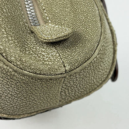 Loewe Senda Logo Shoulder Bag Leather Green