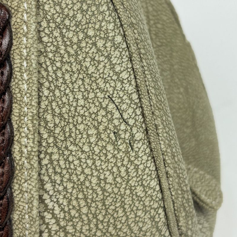 Loewe Senda Logo Shoulder Bag Leather Green