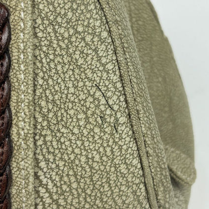 Loewe Senda Logo Shoulder Bag Leather Green