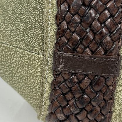 Loewe Senda Logo Shoulder Bag Leather Green