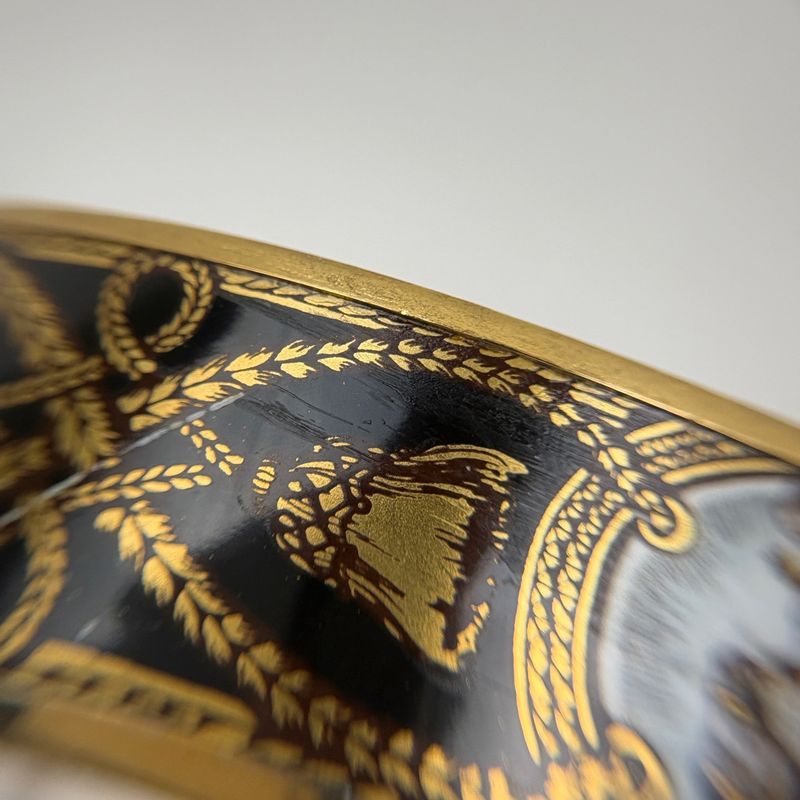 Hermes Enamel GM Cloisonne Bangle Gold Plated Black Bracelet
