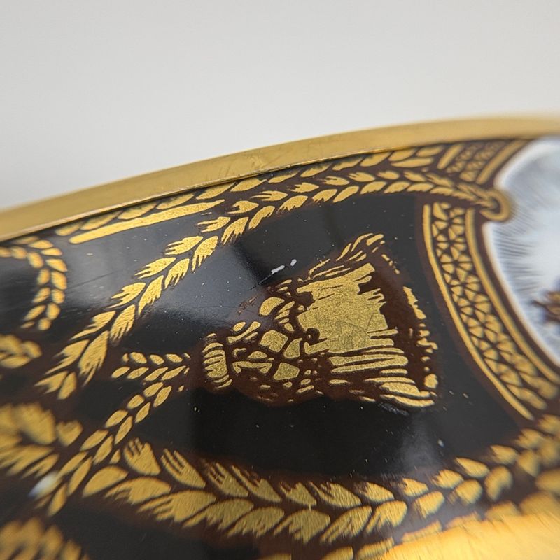 Hermes Enamel GM Cloisonne Bangle Gold Plated Black Bracelet
