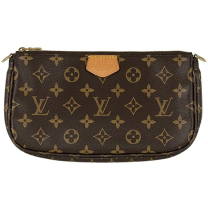 Louis Vuitton Multi Pochette Strap Detachable Shoulder Bag Monogram Brown Rose