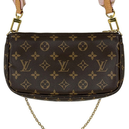 Louis Vuitton Multi Pochette Strap Detachable Shoulder Bag Monogram Brown Rose