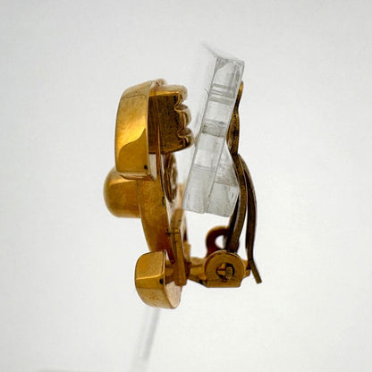 Chanel CC Logo Earrings Turnlock Gold Plated