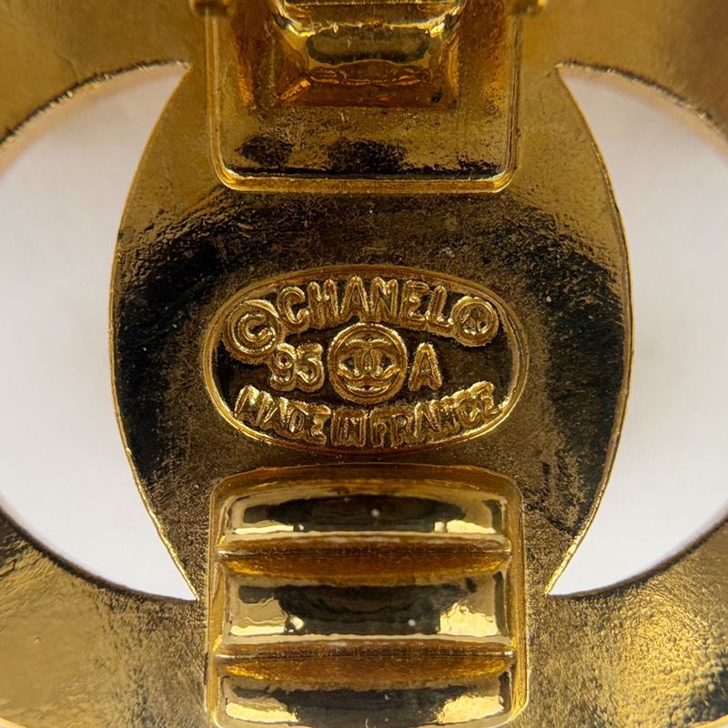 Chanel CC Logo Earrings Turnlock Gold Plated