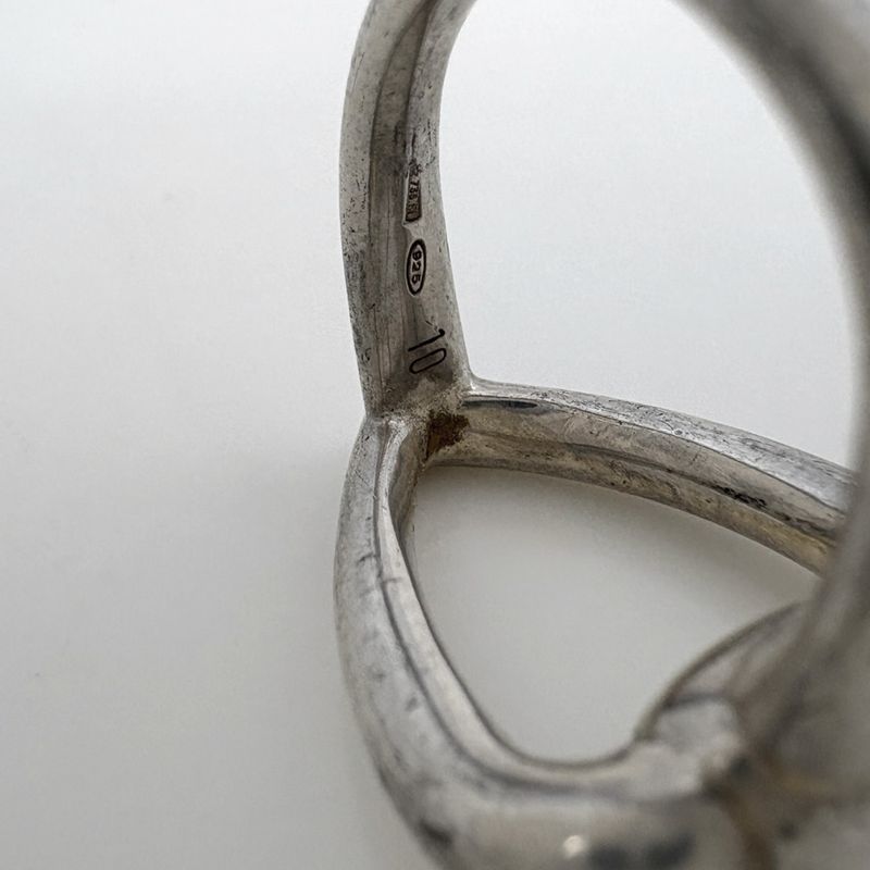 Gucci Logo Ring Vintage Horsebit . Silver