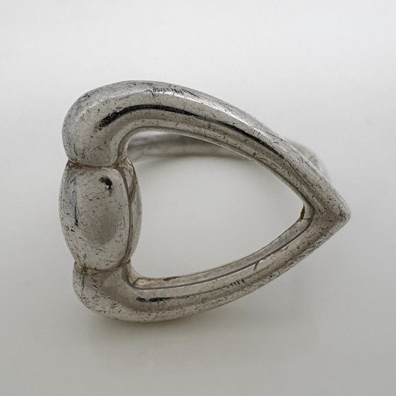 Gucci Logo Ring Vintage Horsebit . Silver