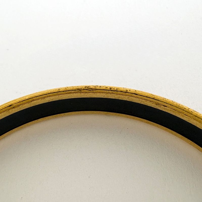 Hermes Enamel PM Bracelet Cloisonne Bangle Red Gold