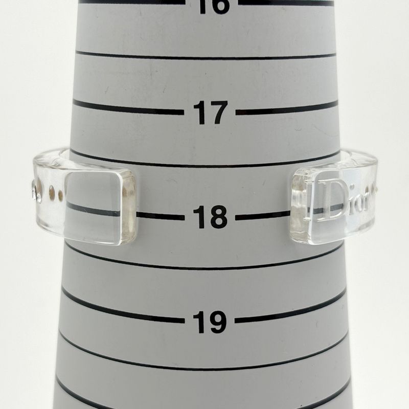 Dior Rhinestone Bangle Plastic Clear Silver Bracelet