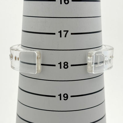 Dior Rhinestone Bangle Plastic Clear Silver Bracelet