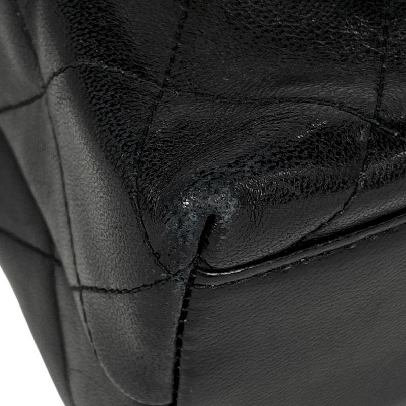 Chanel CC Logo Shoulder Bag Quilted Leather Black