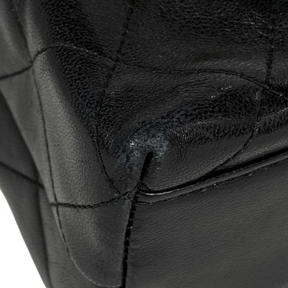 Chanel CC Logo Shoulder Bag Quilted Leather Black