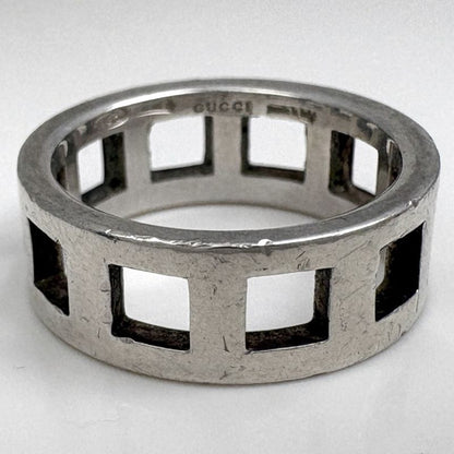 Gucci Open Square Ring . Silver