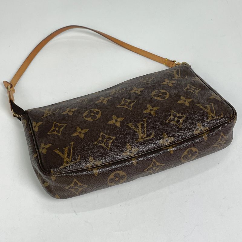 Louis Vuitton Pochette Makeup Cosmetics Pouch Monogram Brown