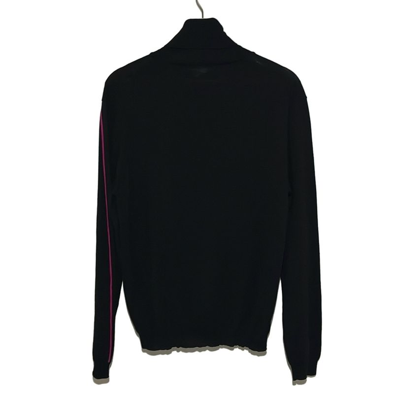 Versace Gianni Long Sleeve Sweater 4 XL Black Pink Turtleneck