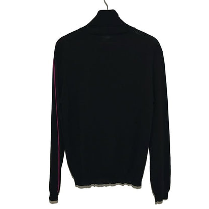 Versace Gianni Long Sleeve Sweater 4 XL Black Pink Turtleneck