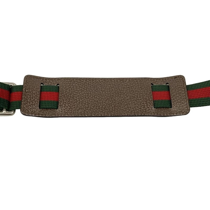 Gucci Shoulder Bag Tian Dark Brown Beige Multi Leather