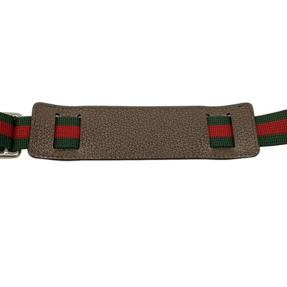 Gucci Shoulder Bag Tian Dark Brown Beige Multi Leather