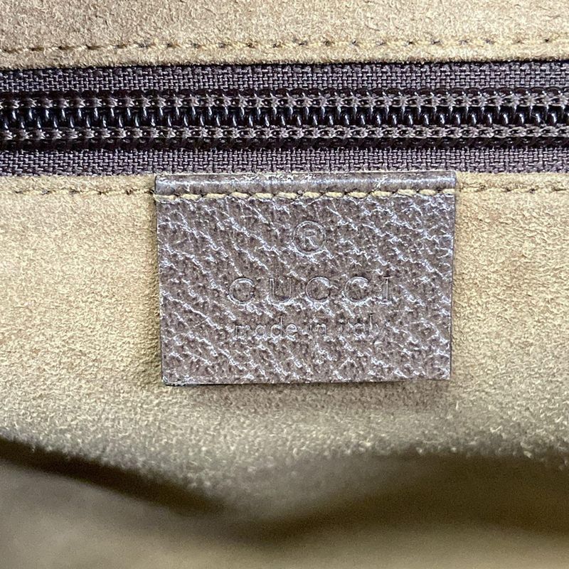Gucci Shoulder Bag Tian Dark Brown Beige Multi Leather