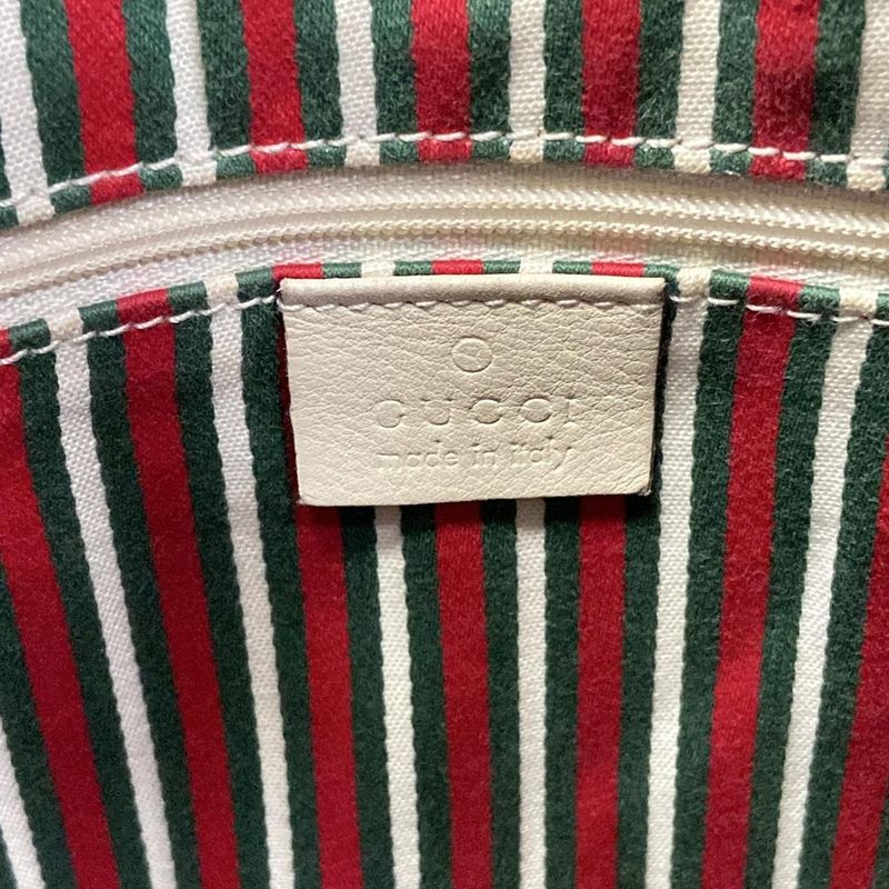 Gucci Shoulder Bag GG Pattern New Britt Dark Brown Beige Ivory Leather