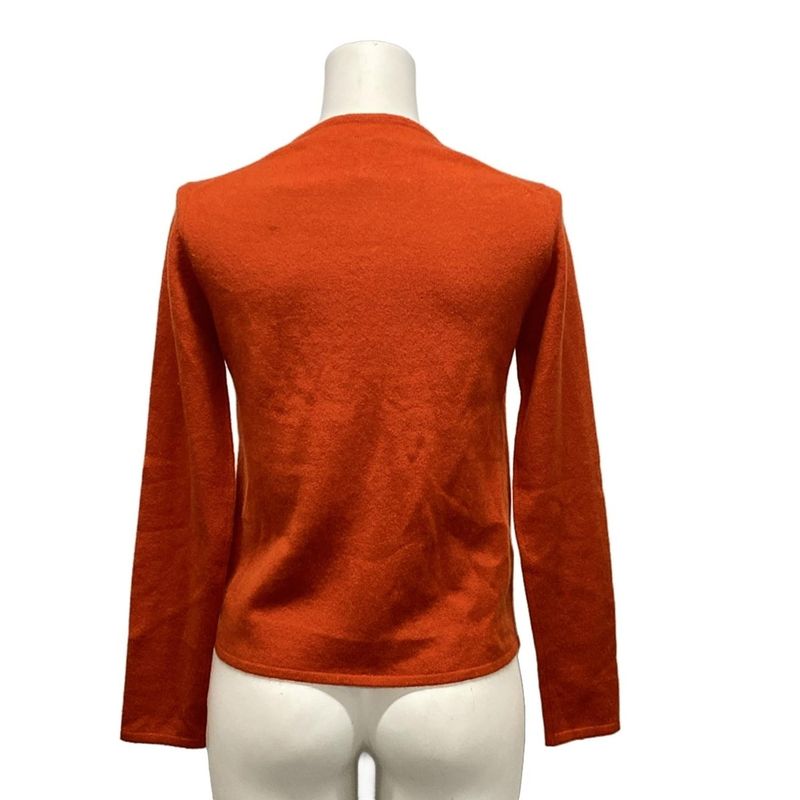 Hermes Cardigan SM Orange Long Sleeve Zip Up Cashmere