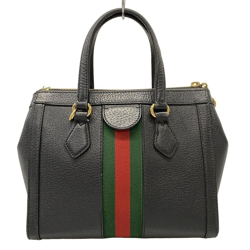 Gucci Handbag Ophidia Black Green Red Leather