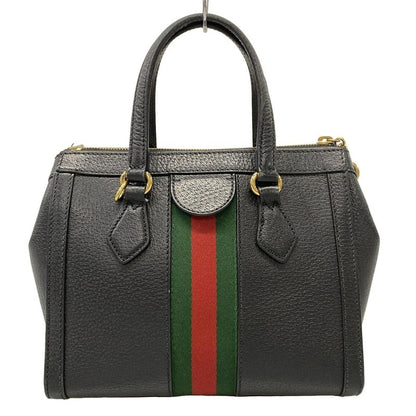 Gucci Handbag Ophidia Black Green Red Leather