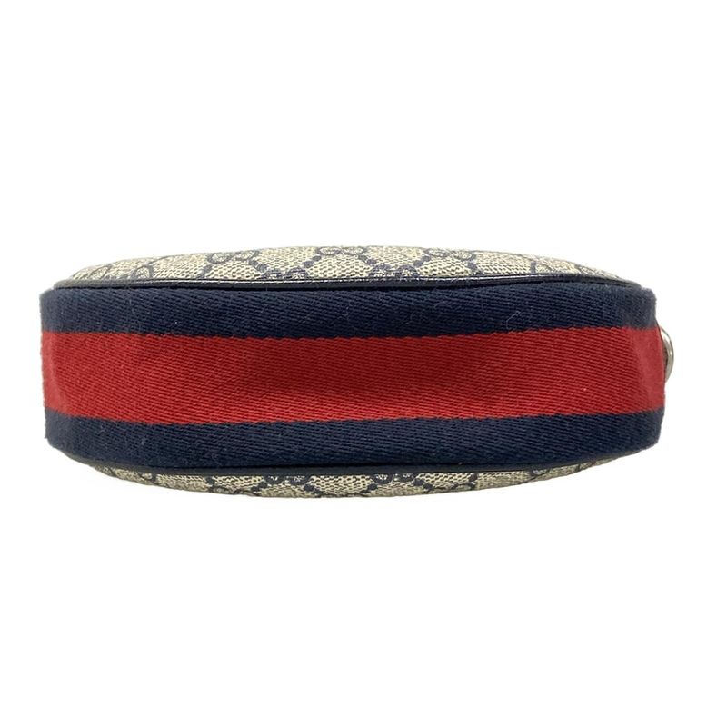 Gucci Ophidia GG Mini Bag Navy Ivory Red Leather