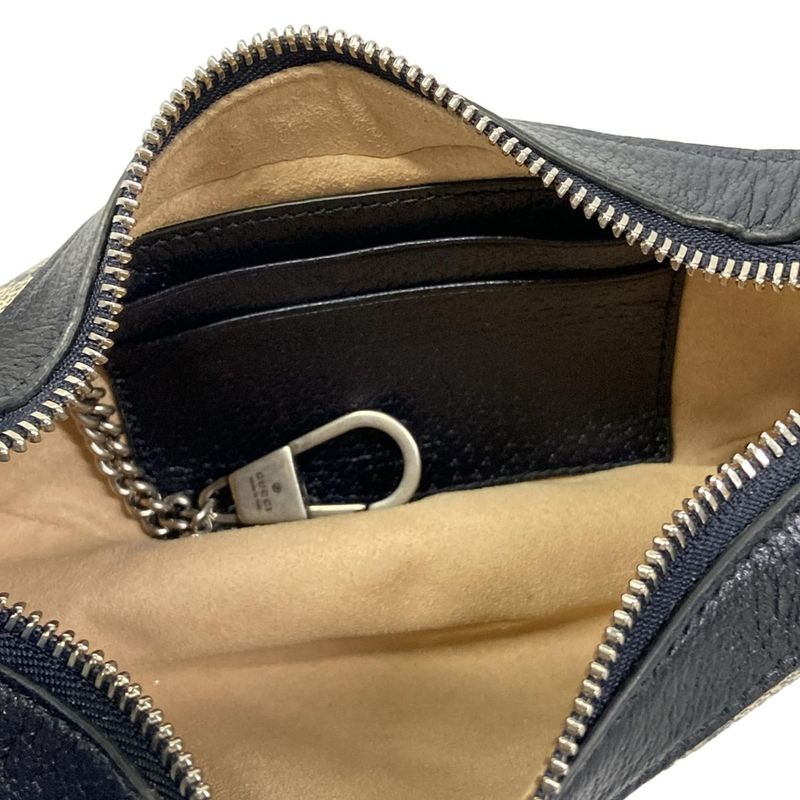 Gucci Ophidia GG Mini Bag Navy Ivory Red Leather