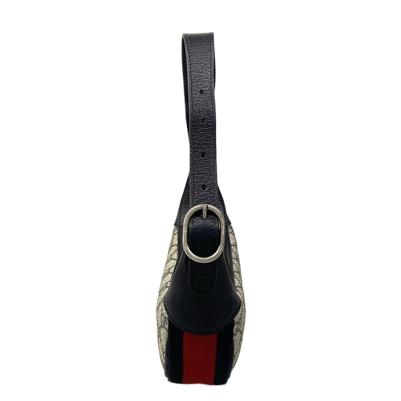 Gucci Ophidia GG Mini Bag Navy Ivory Red Leather