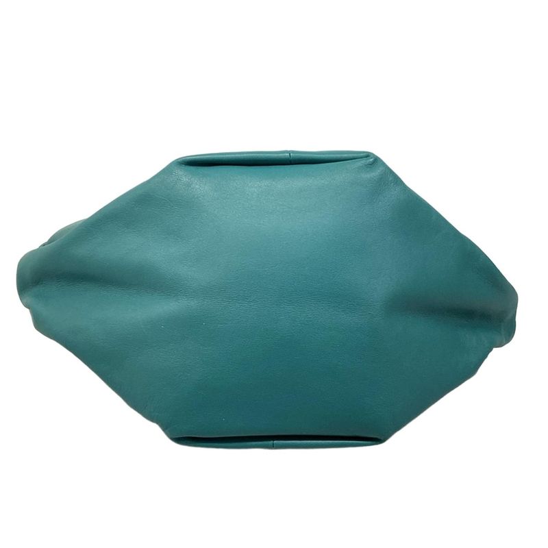 Bottega Veneta Handbag Double Knot Blue Green Leather