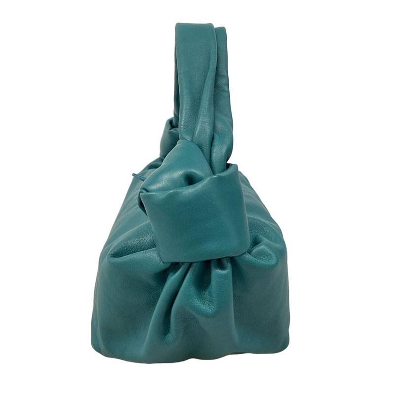 Bottega Veneta Handbag Double Knot Blue Green Leather