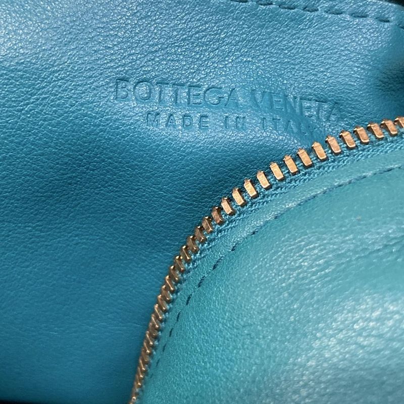 Bottega Veneta Handbag Double Knot Blue Green Leather