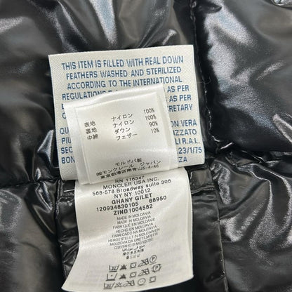 Moncler Down Vest 1 S Ghany Black Zip Up Autumn Winter