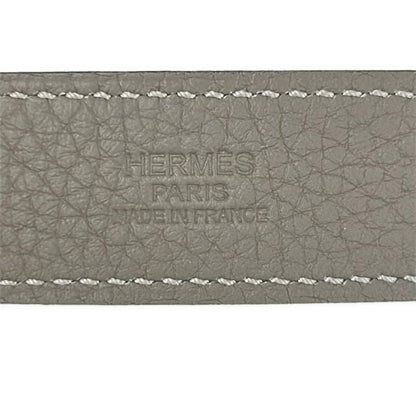 Hermes Belt 90 Etriviere Double Tour Etoupe Silver