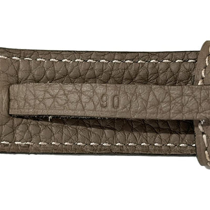Hermes Belt 90 Etriviere Double Tour Etoupe Silver