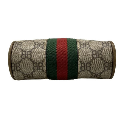 Gucci Shoulder Bag the Hacker Zip Dark Brown Beige Multi Collaboration Leather